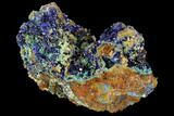 Sparkling Azurite Crystals With Malachite - Mexico #126993-1